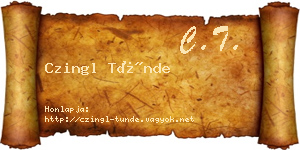 Czingl Tünde névjegykártya